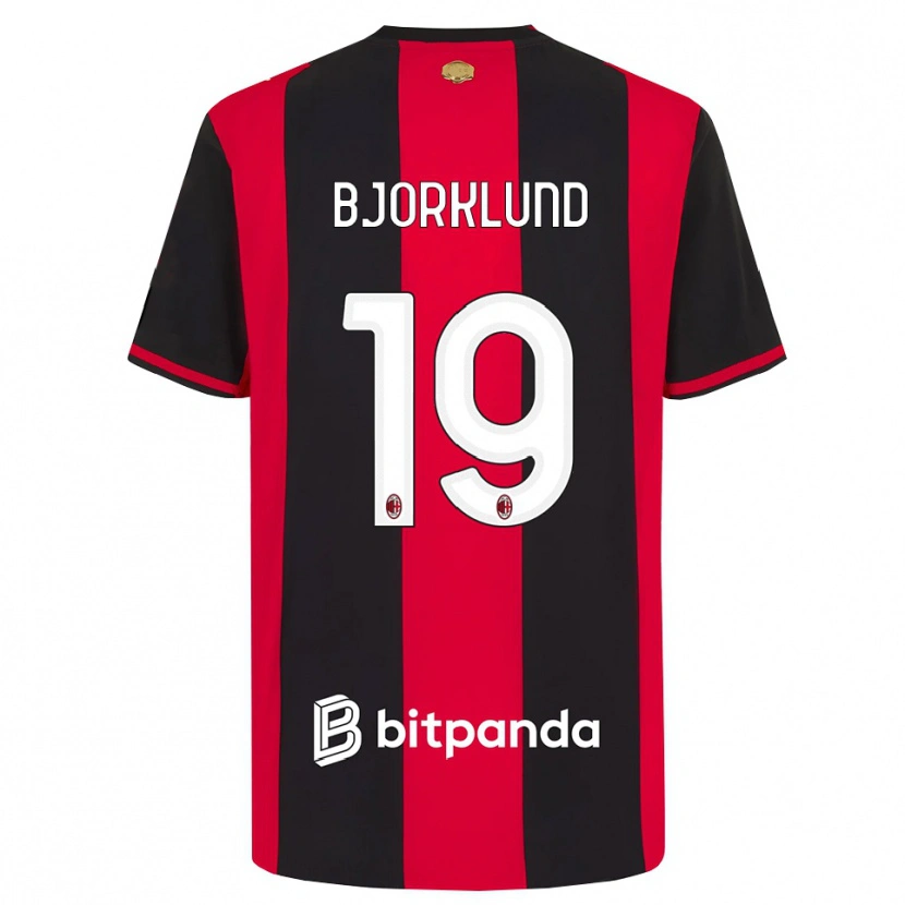 Danxen Heren Lukas Bjorklund #19 Rood Zwart Wit Thuisshirt Thuistenue 2026/27 T-Shirt