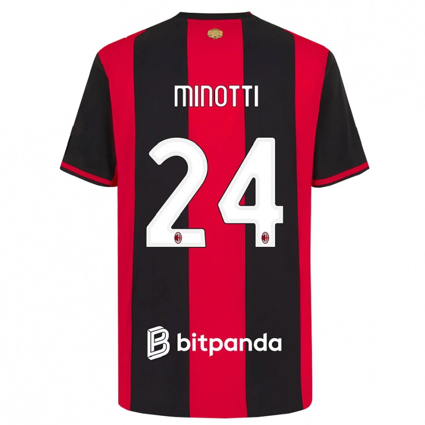Danxen Heren Gabriele Minotti #24 Rood Zwart Wit Thuisshirt Thuistenue 2026/27 T-Shirt