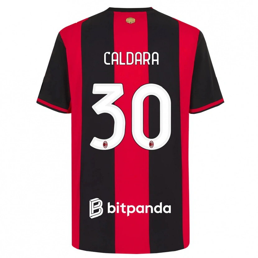 Danxen Heren Mattia Caldara #30 Rood Zwart Wit Thuisshirt Thuistenue 2026/27 T-Shirt