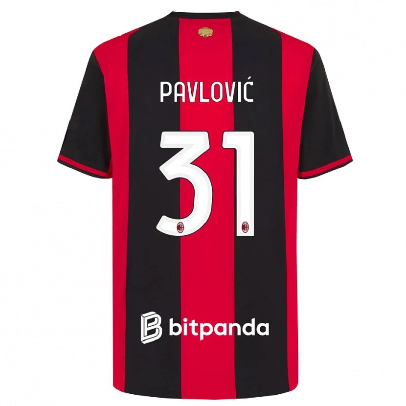 Danxen Heren Strahinja Pavlović #31 Rood Zwart Wit Thuisshirt Thuistenue 2026/27 T-Shirt