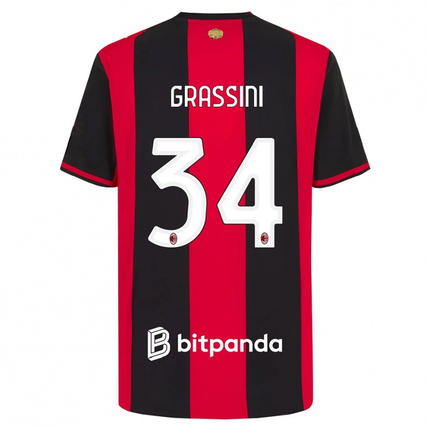 Danxen Heren Riccardo Grassini #34 Rood Zwart Wit Thuisshirt Thuistenue 2026/27 T-Shirt