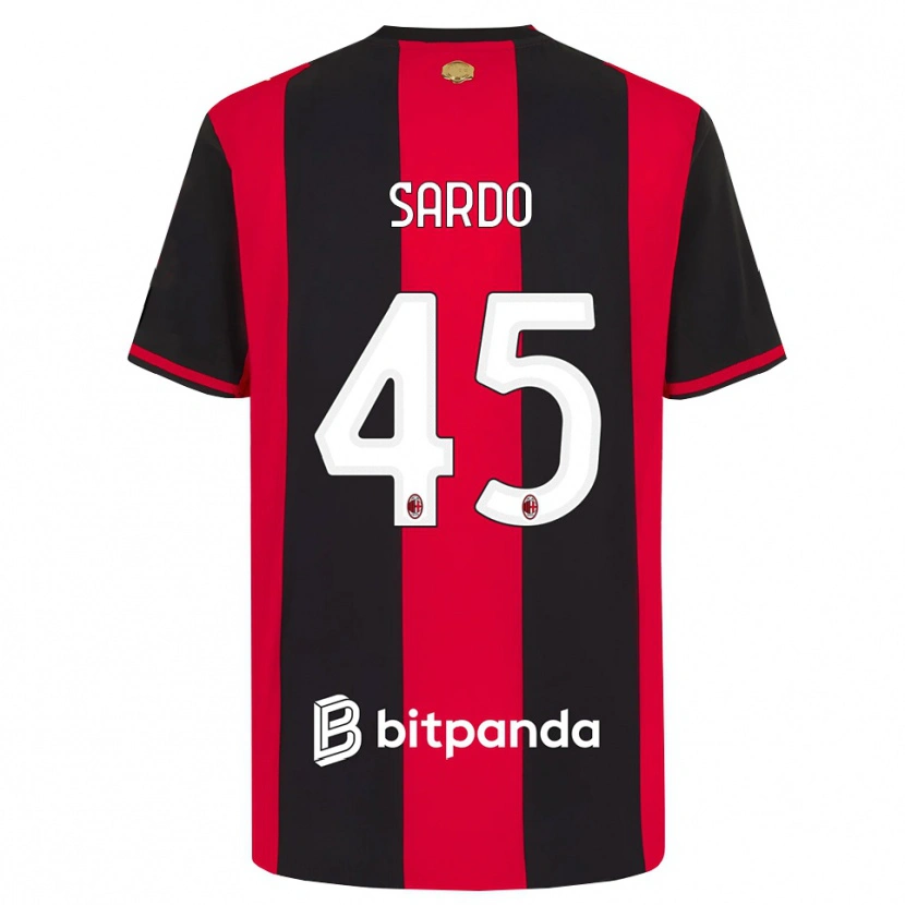 Danxen Heren Jacopo Sardo #45 Rood Zwart Wit Thuisshirt Thuistenue 2026/27 T-Shirt