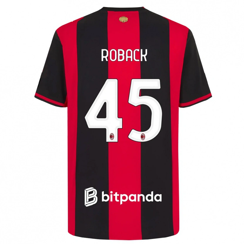 Danxen Heren Emil Roback #45 Rood Zwart Wit Thuisshirt Thuistenue 2026/27 T-Shirt