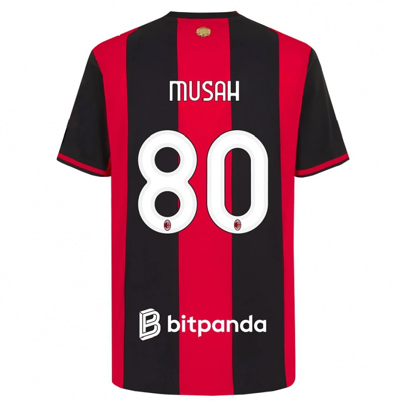 Danxen Heren Yunus Musah #80 Rood Zwart Wit Thuisshirt Thuistenue 2026/27 T-Shirt