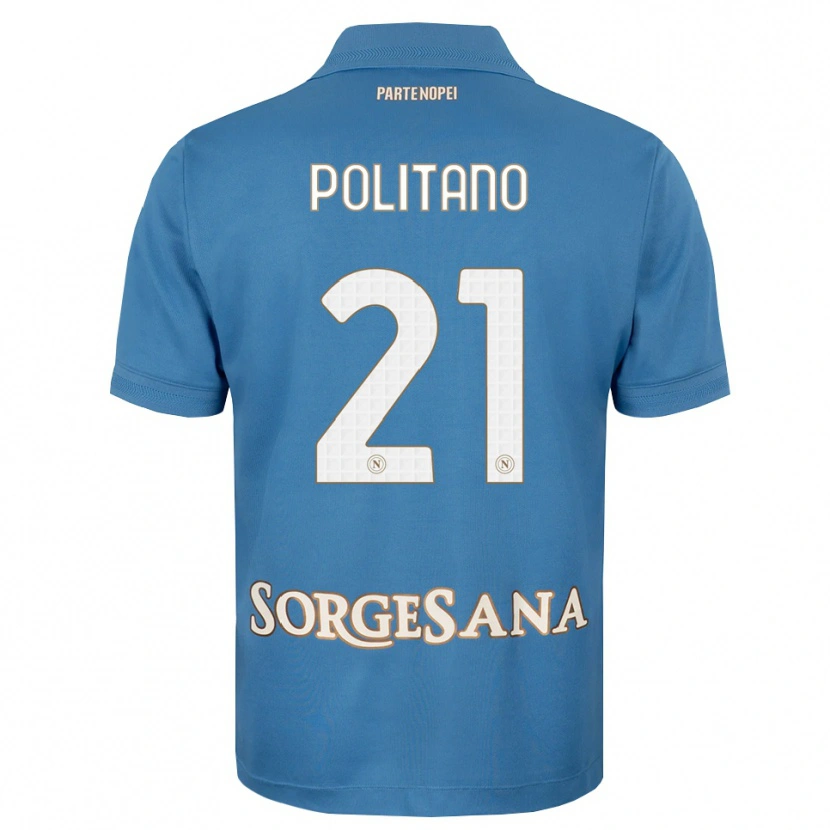 Danxen Heren Matteo Politano #21 Haze Blauw Wit Thuisshirt Thuistenue 2026/27 T-Shirt