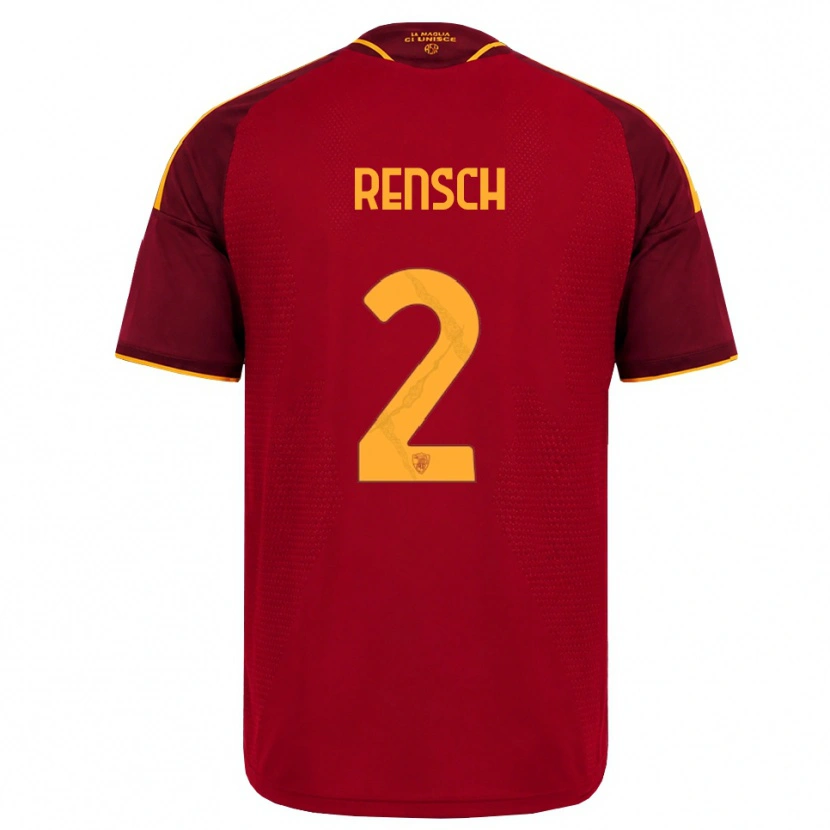 Danxen Heren Devyne Rensch #2 Rood Gouden Geel Thuisshirt Thuistenue 2026/27 T-Shirt