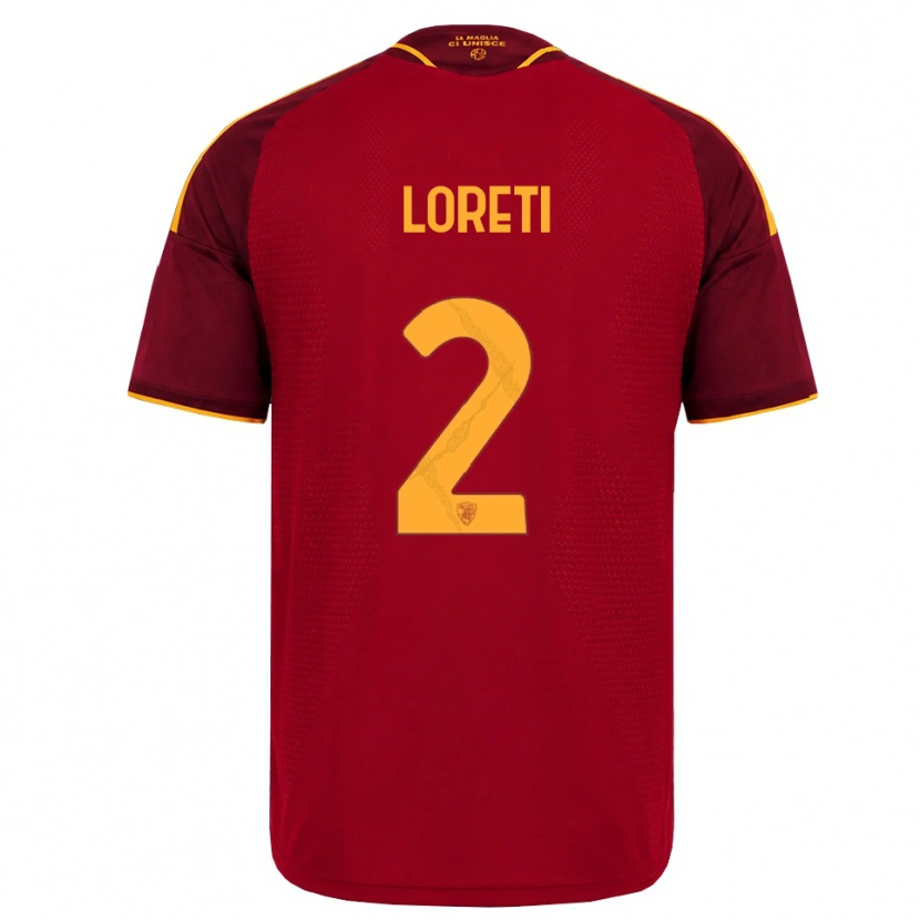 Danxen Heren Mirko Loreti #2 Rood Gouden Geel Thuisshirt Thuistenue 2026/27 T-Shirt
