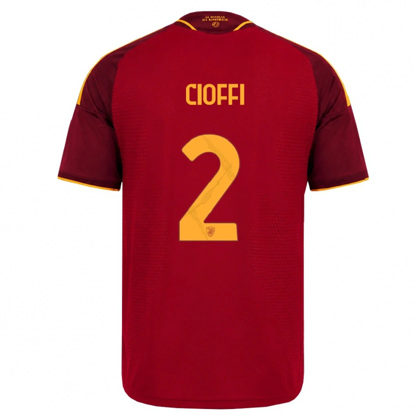 Danxen Heren Cristian Cioffi #2 Rood Gouden Geel Thuisshirt Thuistenue 2026/27 T-Shirt