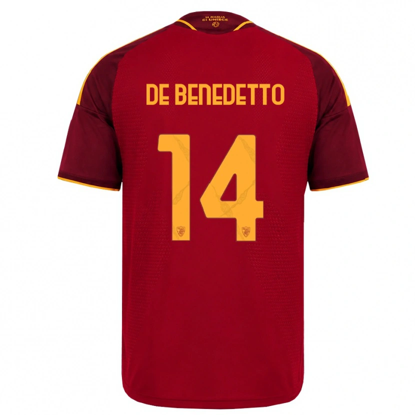 Danxen Heren Lorenzo De Benedetto #14 Rood Gouden Geel Thuisshirt Thuistenue 2026/27 T-Shirt