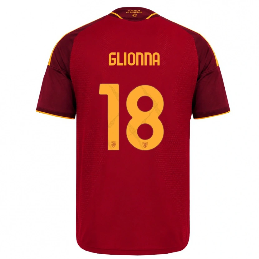 Danxen Heren Benedetta Glionna #18 Rood Gouden Geel Thuisshirt Thuistenue 2026/27 T-Shirt