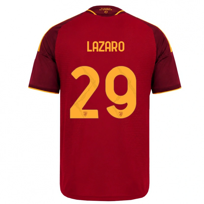 Danxen Heren Paloma Lazaro #29 Rood Gouden Geel Thuisshirt Thuistenue 2026/27 T-Shirt