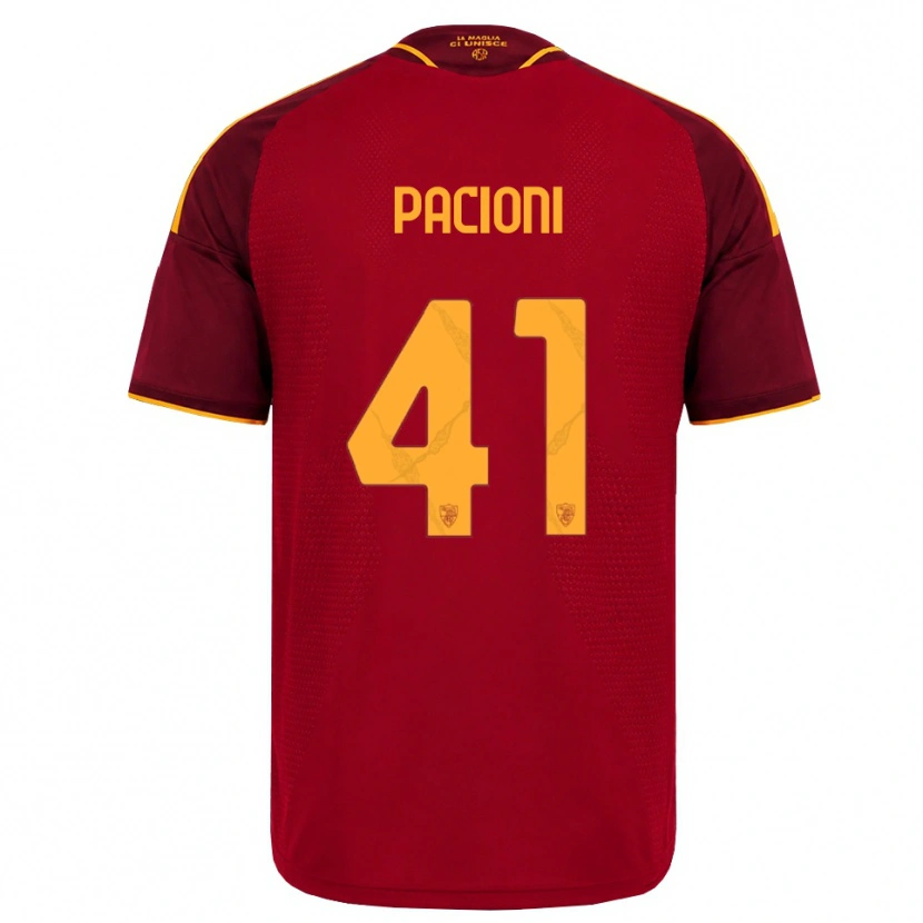Danxen Heren Eleonora Pacioni #41 Rood Gouden Geel Thuisshirt Thuistenue 2026/27 T-Shirt