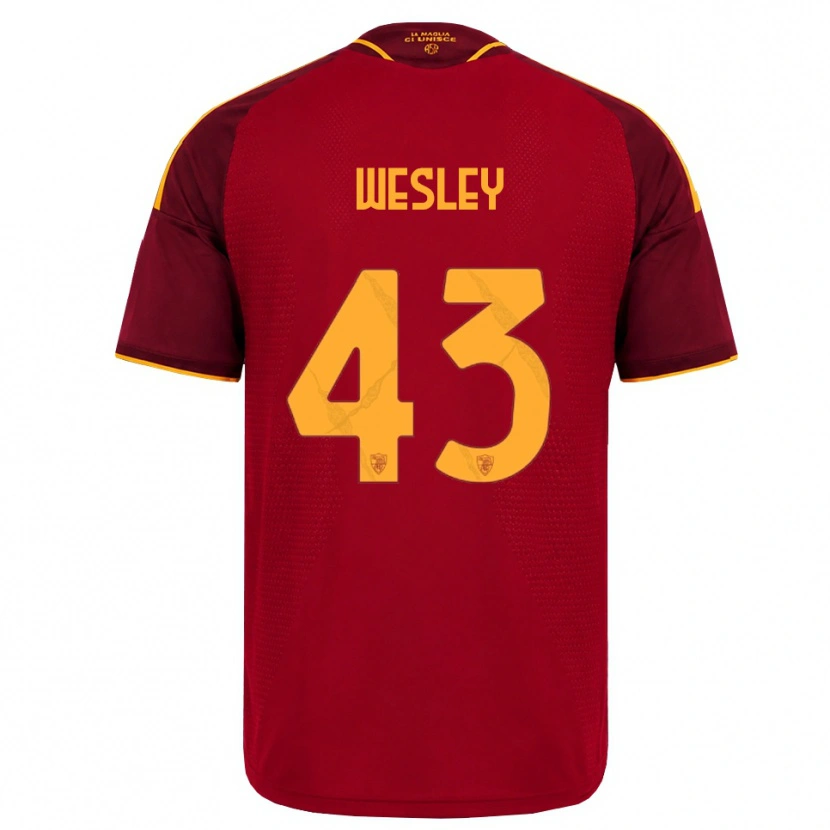 Danxen Heren Wesley Vinícius França Lima #43 Rood Gouden Geel Thuisshirt Thuistenue 2026/27 T-Shirt