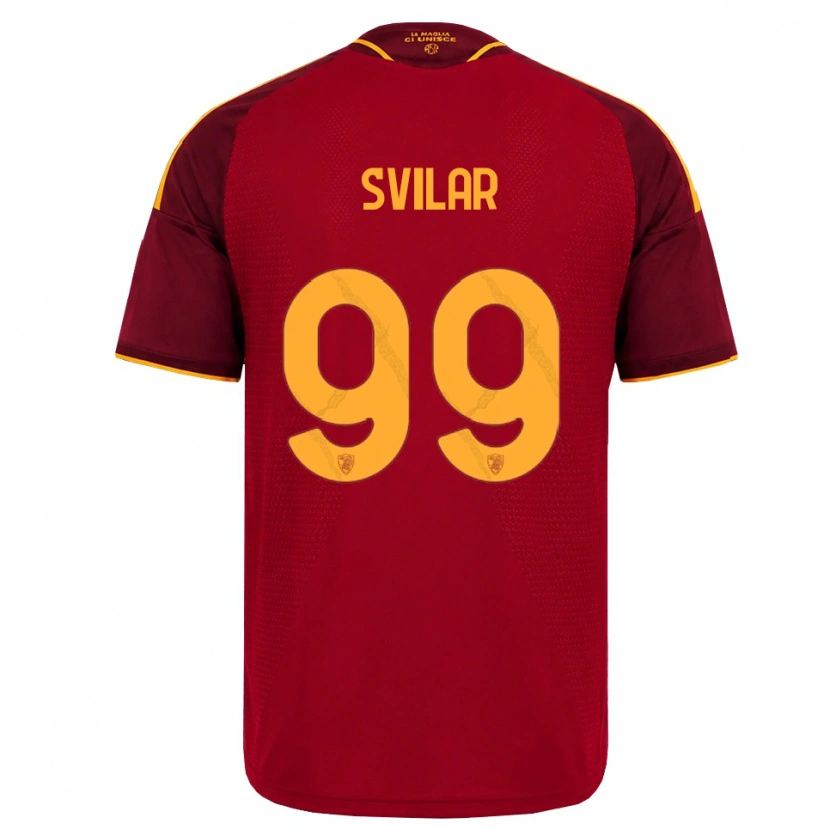 Danxen Heren Mile Svilar #99 Rood Gouden Geel Thuisshirt Thuistenue 2026/27 T-Shirt