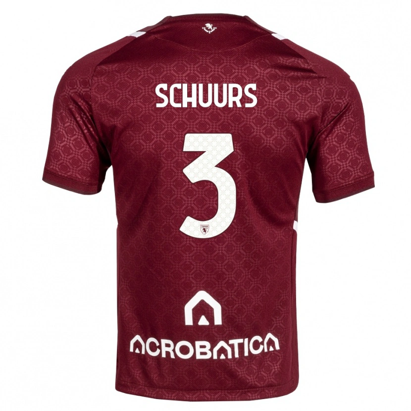 Danxen Heren Perr Schuurs #3 Bordeauxrood Wit Thuisshirt Thuistenue 2026/27 T-Shirt