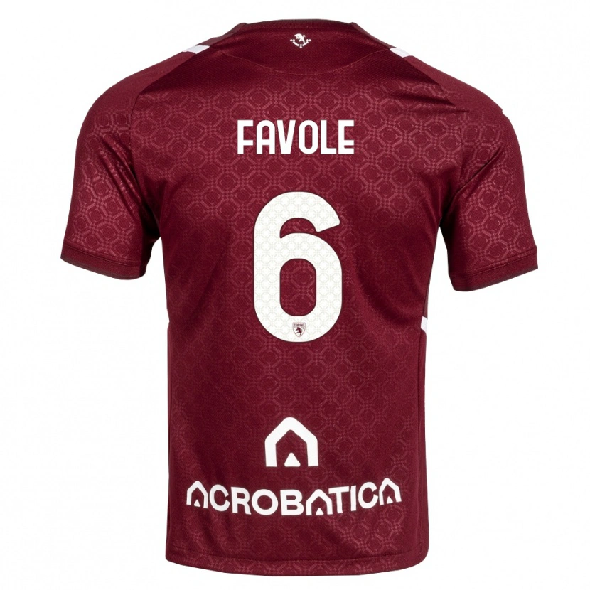 Danxen Heren Stefania Favole #6 Bordeauxrood Wit Thuisshirt Thuistenue 2026/27 T-Shirt