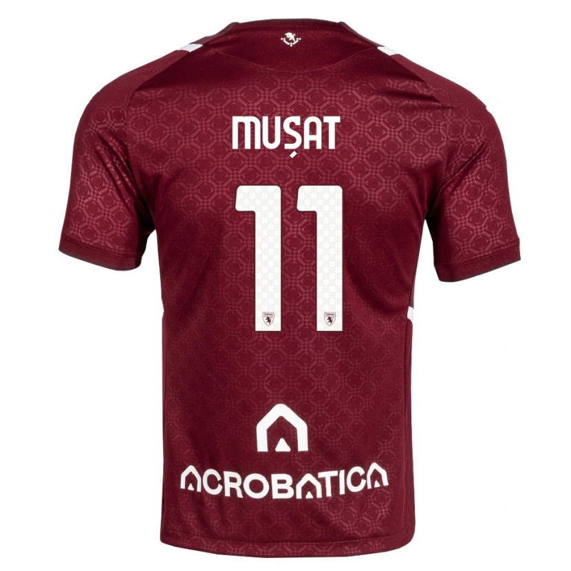 Danxen Heren Nicolas Mușat #11 Bordeauxrood Wit Thuisshirt Thuistenue 2026/27 T-Shirt