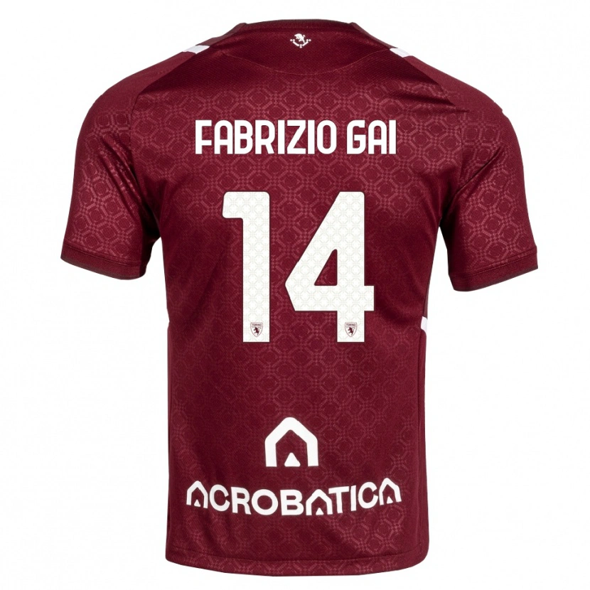 Danxen Heren Fabrizio Gai #14 Bordeauxrood Wit Thuisshirt Thuistenue 2026/27 T-Shirt