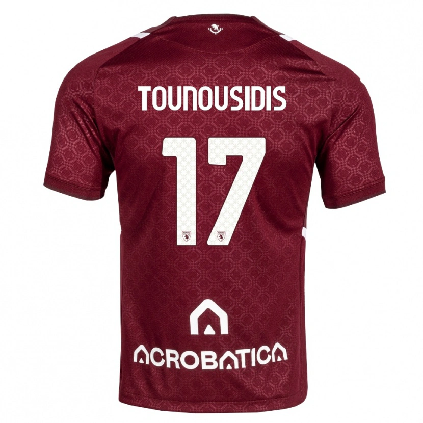 Danxen Heren Kyriakos Tounousidis #17 Bordeauxrood Wit Thuisshirt Thuistenue 2026/27 T-Shirt