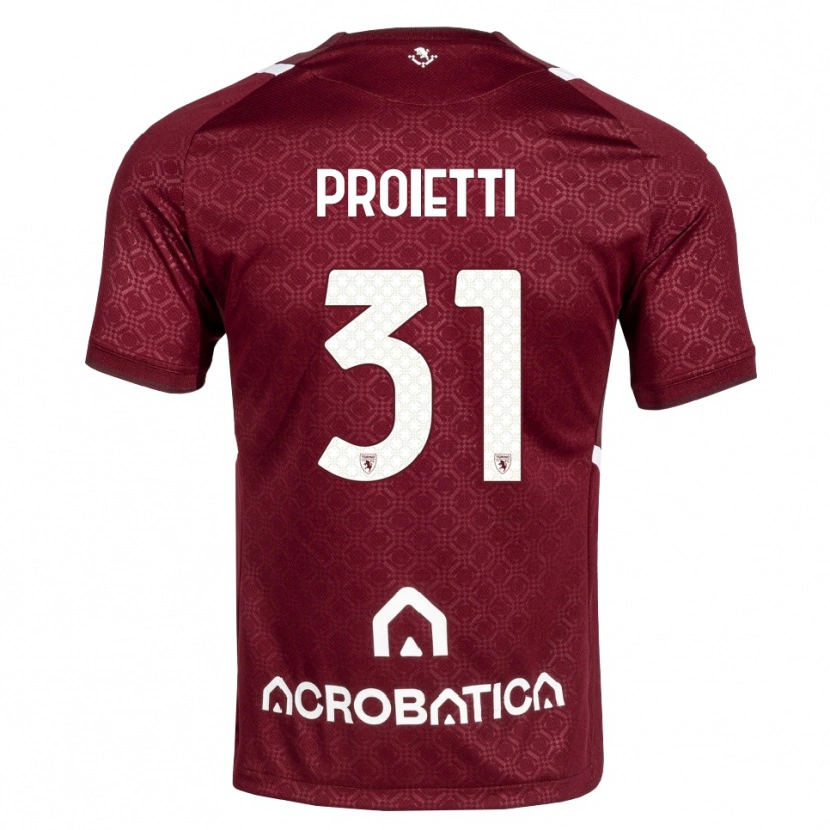 Danxen Heren Riccardo Proietti #31 Bordeauxrood Wit Thuisshirt Thuistenue 2026/27 T-Shirt