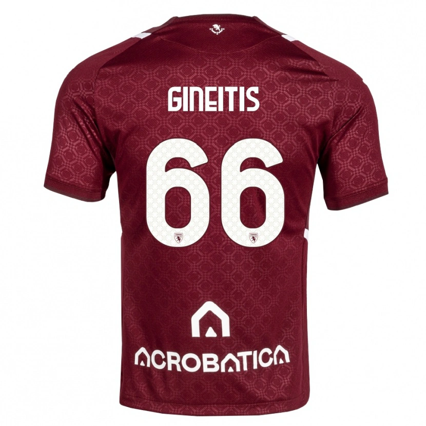 Danxen Heren Gvidas Gineitis #66 Bordeauxrood Wit Thuisshirt Thuistenue 2026/27 T-Shirt