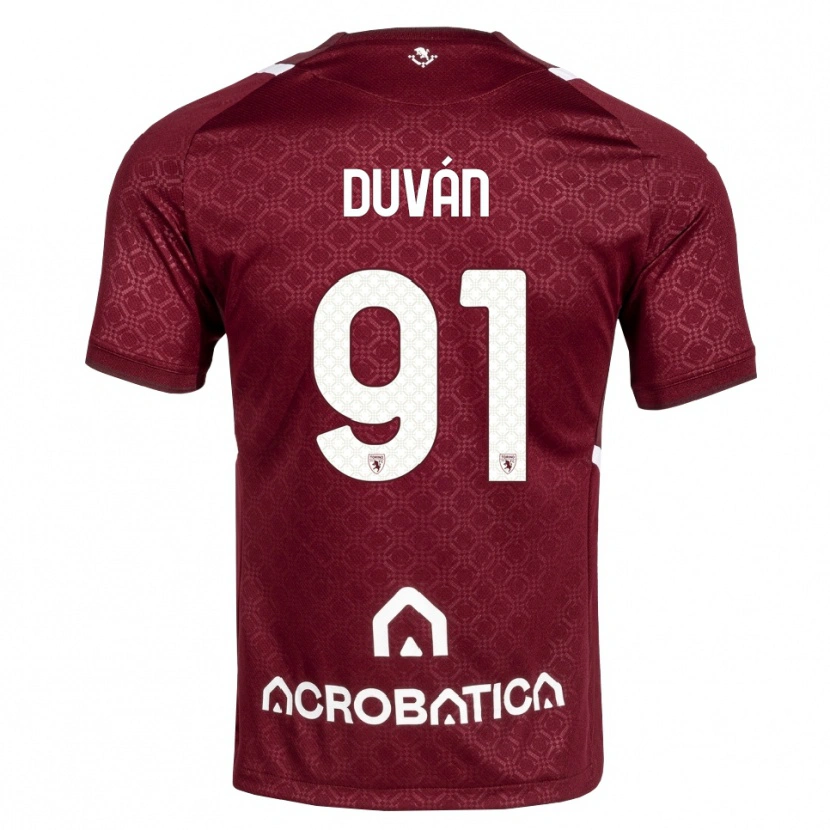 Danxen Heren Duván Zapata #91 Bordeauxrood Wit Thuisshirt Thuistenue 2026/27 T-Shirt