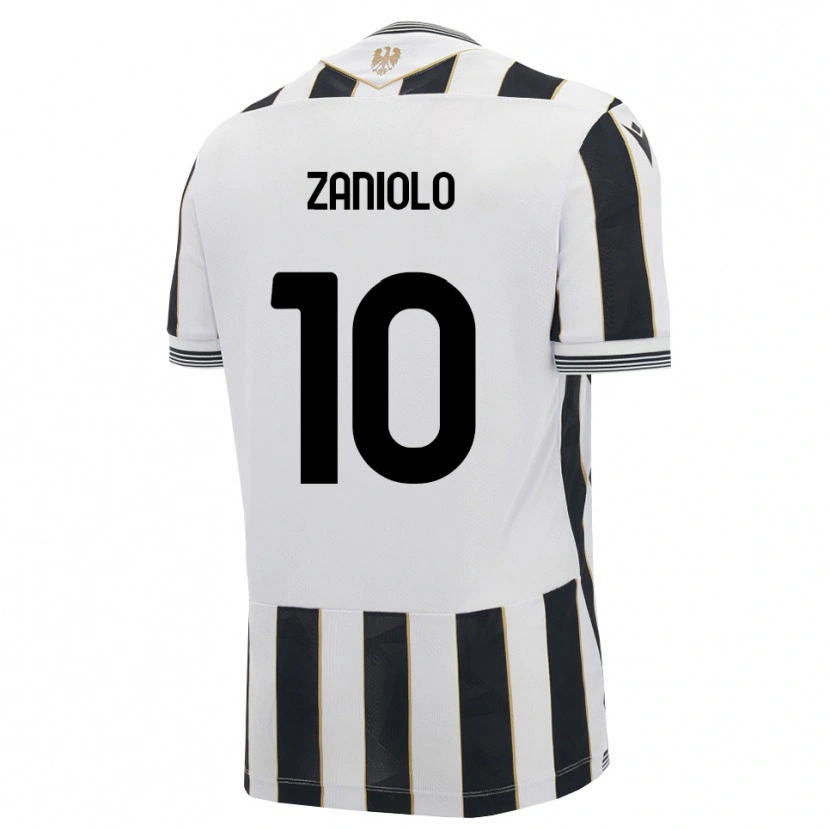 Danxen Heren Nicolò Zaniolo #10 Zwart Wit Roze Thuisshirt Thuistenue 2026/27 T-Shirt