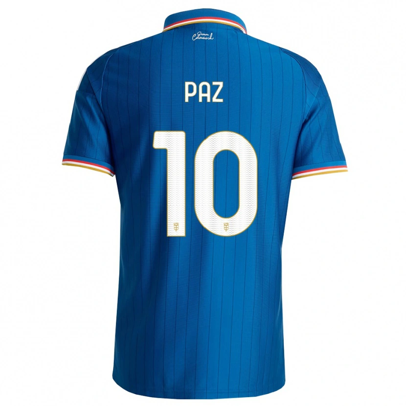 Danxen Heren Nico Paz #10 Blauw Wit Rood Thuisshirt Thuistenue 2026/27 T-Shirt