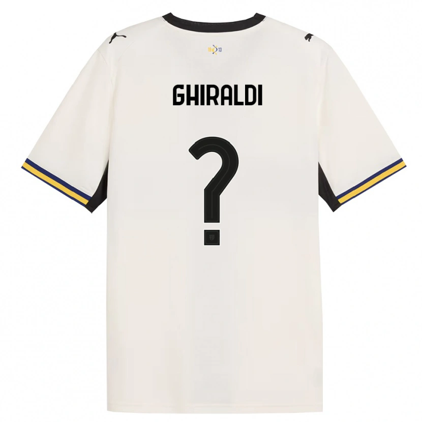 Danxen Heren Cesare Ghiraldi #0 Off-White Zwart Geel Thuisshirt Thuistenue 2026/27 T-Shirt