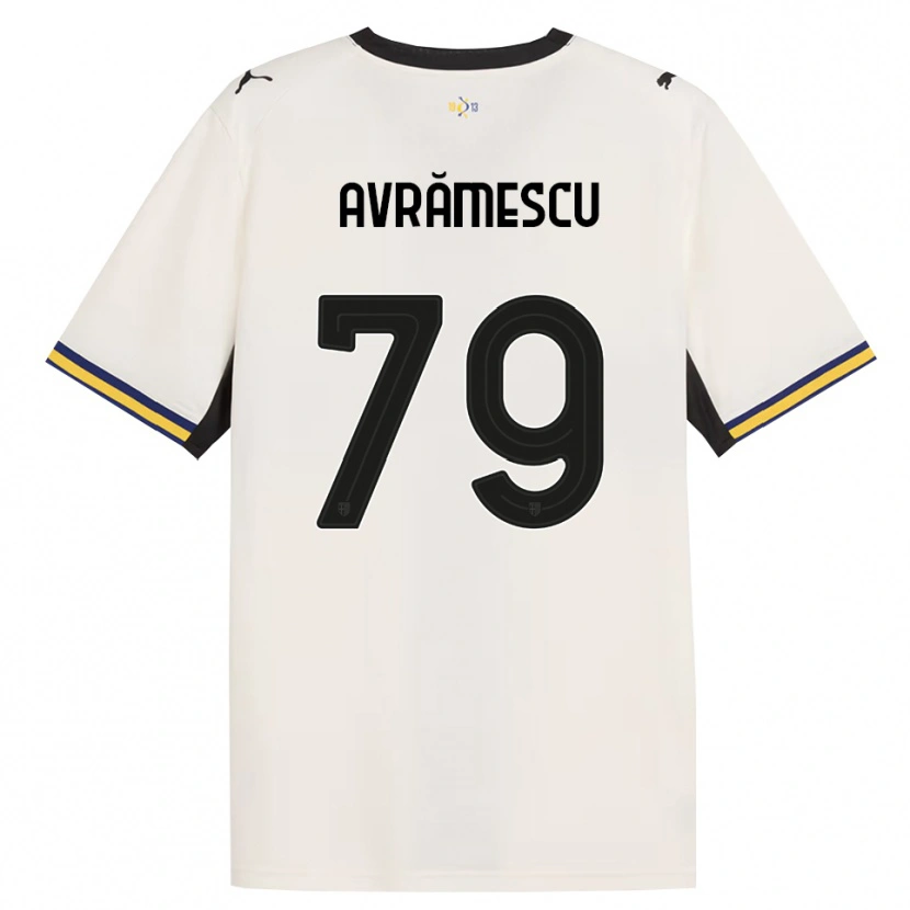 Danxen Heren Ianis Avrămescu #79 Off-White Zwart Geel Thuisshirt Thuistenue 2026/27 T-Shirt
