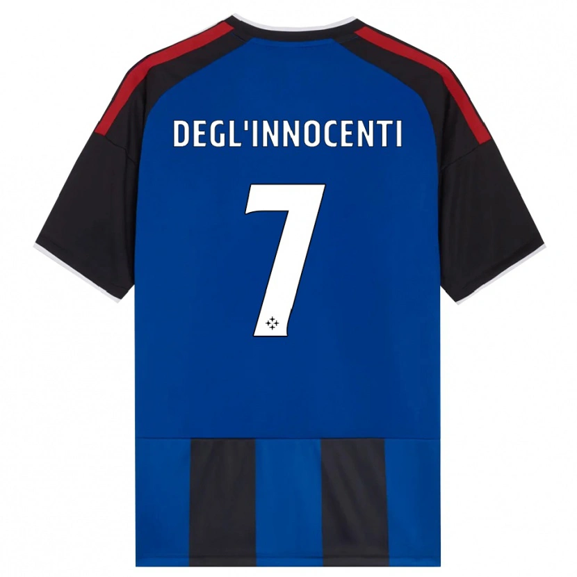 Danxen Heren Tommaso Degl'innocenti #7 Zwart Rood Wit Blauw Thuisshirt Thuistenue 2026/27 T-Shirt