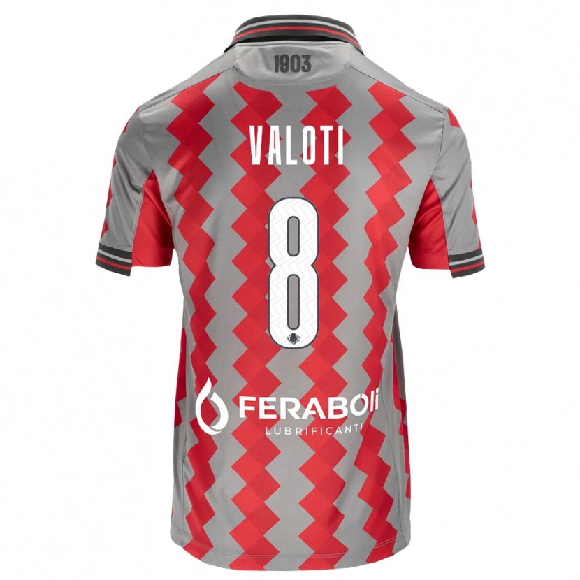 Danxen Heren Mattia Valoti #8 Grijs Rood Wit Thuisshirt Thuistenue 2026/27 T-Shirt
