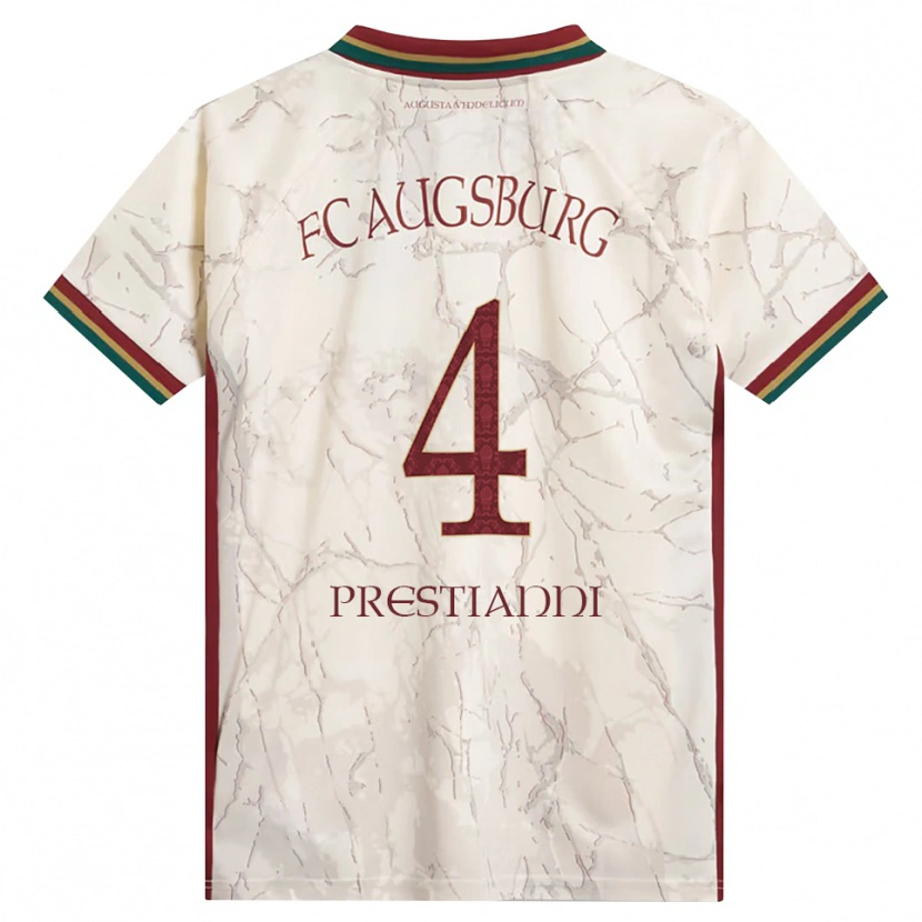 Danxen Heren Luis Prestianni #4 Groen Rijst Wit Bordeauxrood Thuisshirt Thuistenue 2026/27 T-Shirt