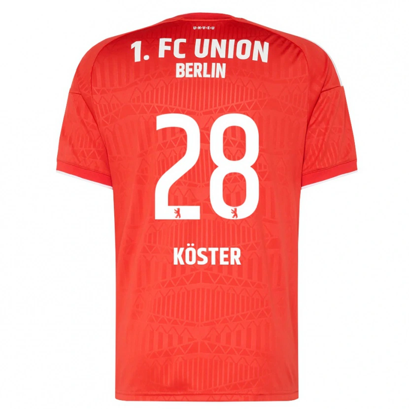 Danxen Heren Leonie Köster #28 Rood Wit Thuisshirt Thuistenue 2026/27 T-Shirt