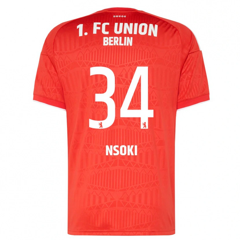 Danxen Heren Stanley Nsoki #34 Rood Wit Thuisshirt Thuistenue 2026/27 T-Shirt