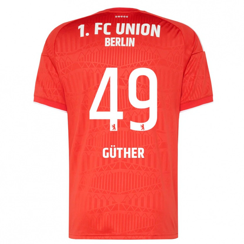 Danxen Heren Linus Güther #49 Rood Wit Thuisshirt Thuistenue 2026/27 T-Shirt