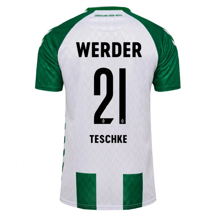 Danxen Heren Tim Teschke #21 Groen Wit Thuisshirt Thuistenue 2026/27 T-Shirt
