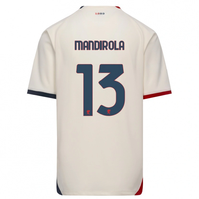 Danxen Heren Gabriele Mandirola #13 Off-White Rood Uitshirt Uittenue 2026/27 T-Shirt