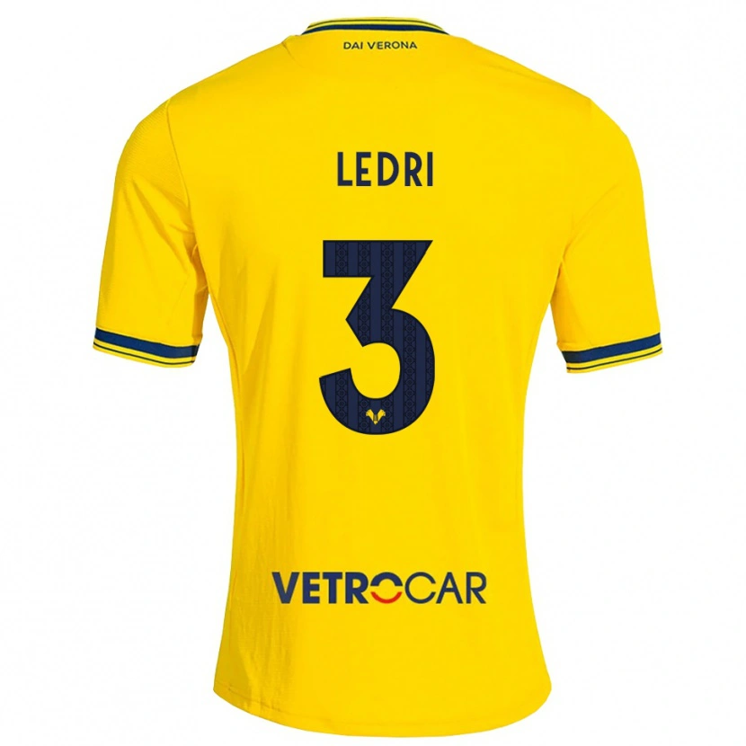 Danxen Heren Michela Ledri #3 Geel Rood Uitshirt Uittenue 2026/27 T-Shirt