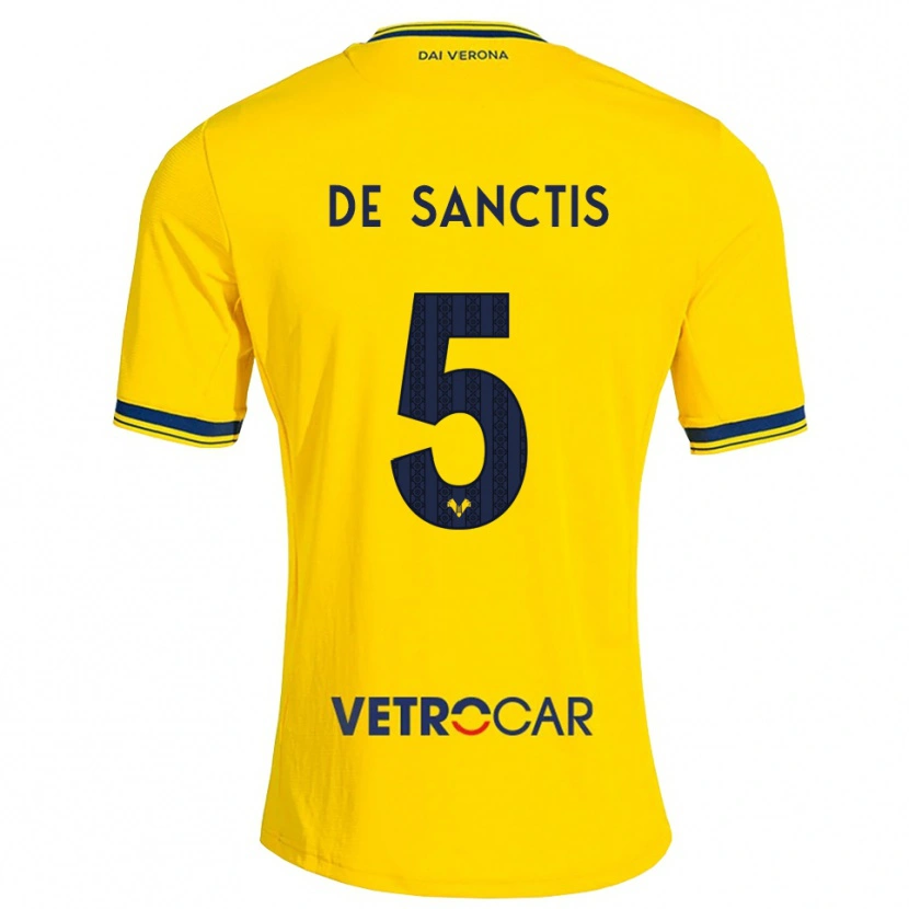 Danxen Heren Aurora De Sanctis #5 Geel Rood Uitshirt Uittenue 2026/27 T-Shirt