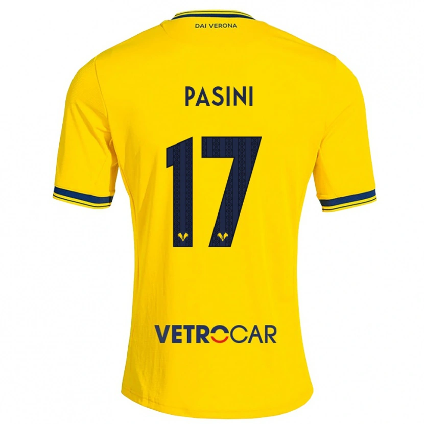 Danxen Heren Veronica Pasini #17 Geel Rood Uitshirt Uittenue 2026/27 T-Shirt