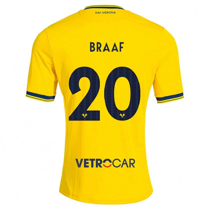 Danxen Heren Jayden Braaf #20 Geel Rood Uitshirt Uittenue 2026/27 T-Shirt