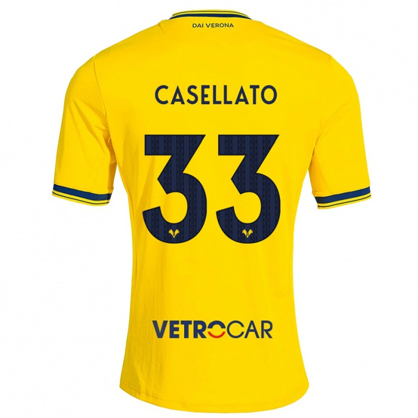 Danxen Heren Elisa Casellato #33 Geel Rood Uitshirt Uittenue 2026/27 T-Shirt
