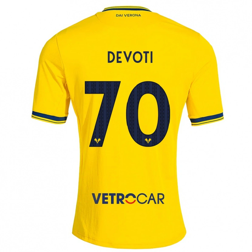 Danxen Heren Andrea Devoti #70 Geel Rood Uitshirt Uittenue 2026/27 T-Shirt