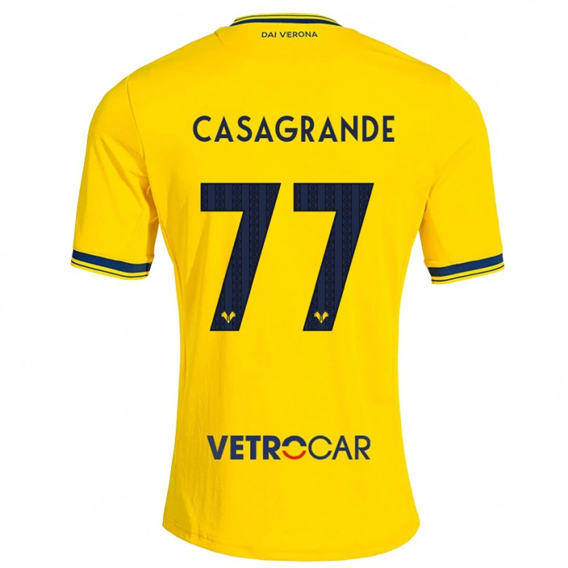 Danxen Heren Tommaso Casagrande #77 Geel Rood Uitshirt Uittenue 2026/27 T-Shirt