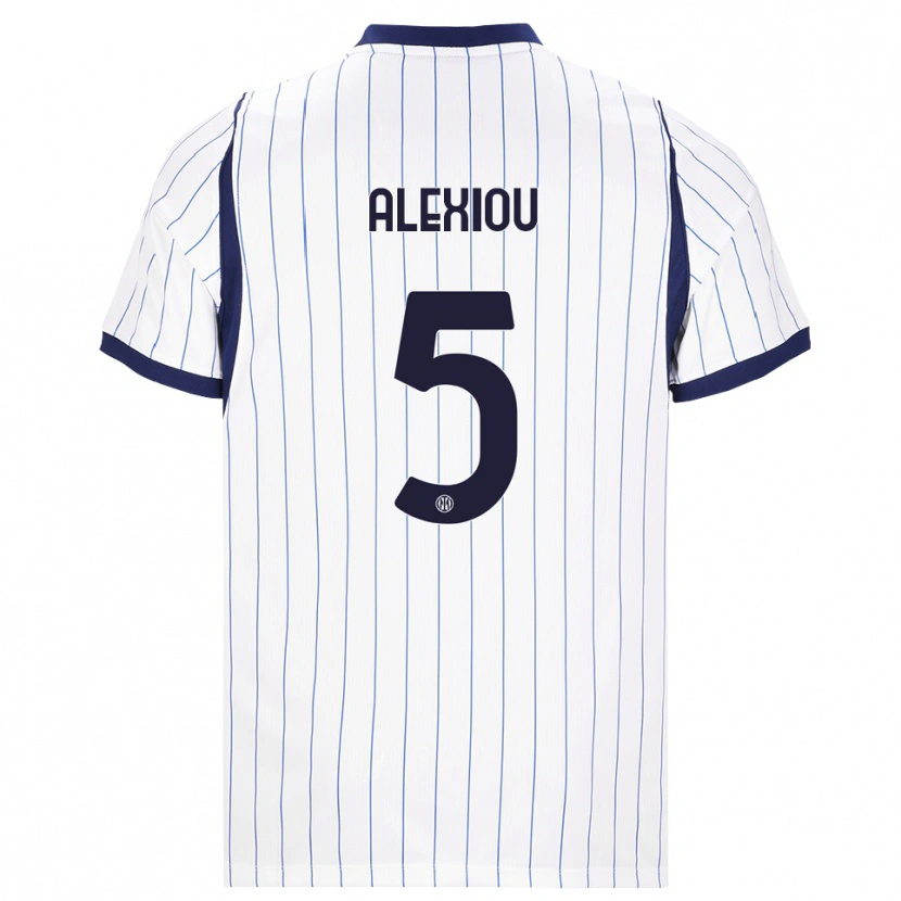 Danxen Heren Christos Alexiou #5 Wit Marineblauw Uitshirt Uittenue 2026/27 T-Shirt