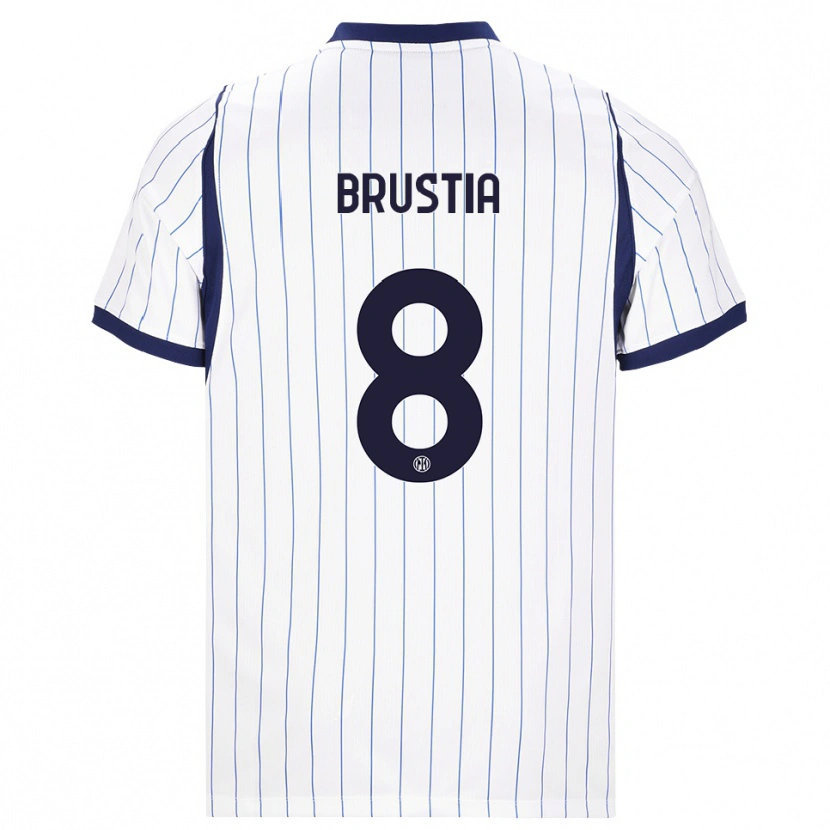 Danxen Heren Martina Brustia #8 Wit Marineblauw Uitshirt Uittenue 2026/27 T-Shirt