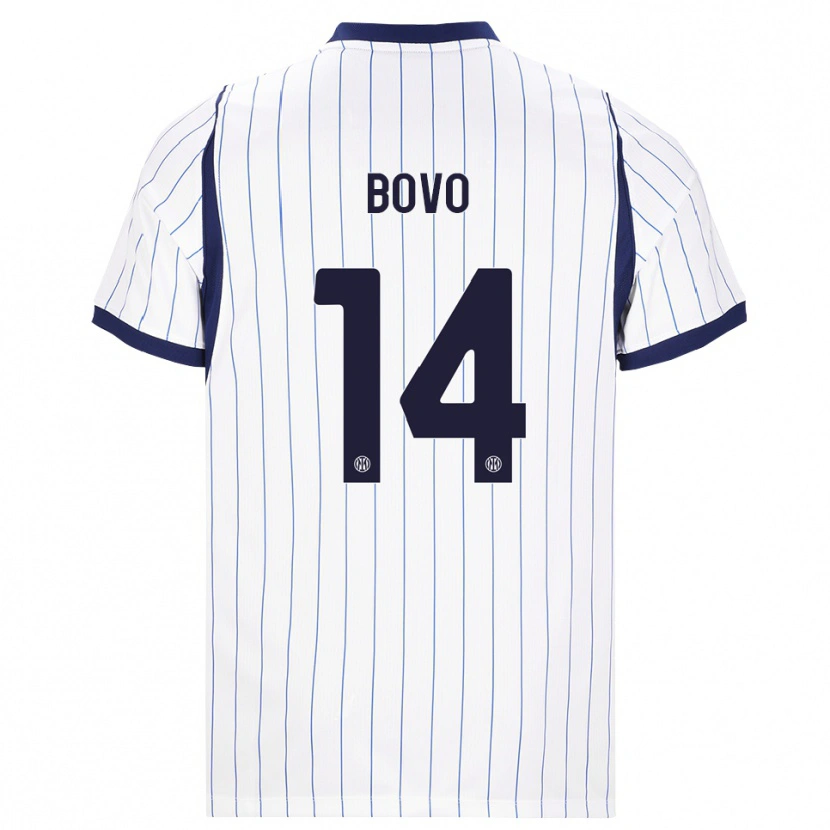Danxen Heren Leonardo Bovo #14 Wit Marineblauw Uitshirt Uittenue 2026/27 T-Shirt
