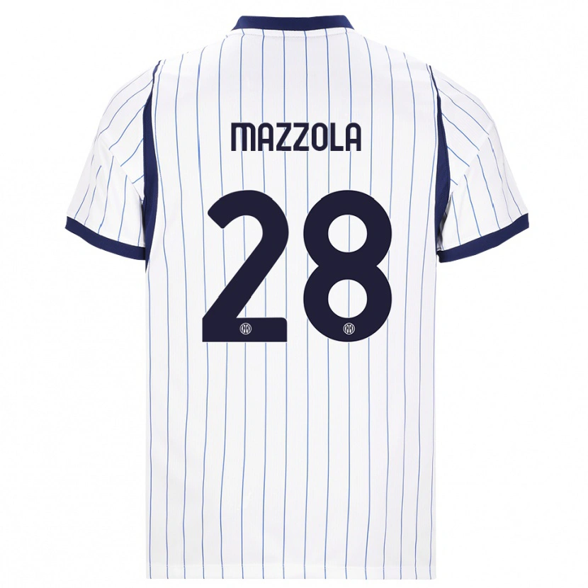 Danxen Heren Giuseppe Mazzola #28 Wit Marineblauw Uitshirt Uittenue 2026/27 T-Shirt