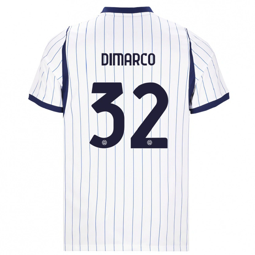 Danxen Heren Federico Dimarco #32 Wit Marineblauw Uitshirt Uittenue 2026/27 T-Shirt